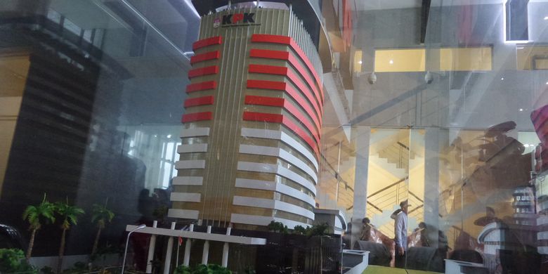 Miniatur gedung baru KPK yang terletak di Jalan Kuningan Mulia, Jakarta Selatan. 