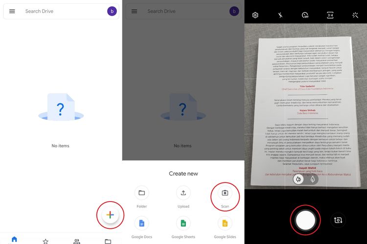 Ilustrasi memindai dokumen menggunakan Google Drive 1