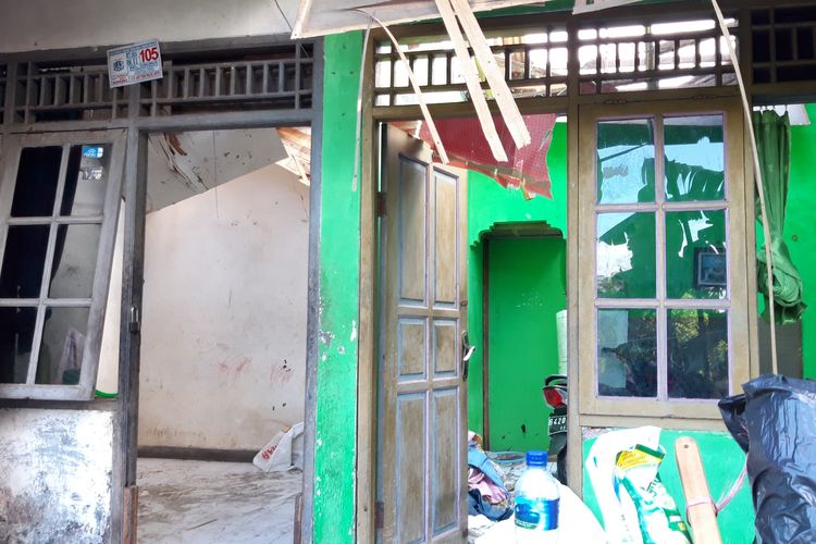 Dua unit rumah yang rusak berat di RT 006 RW 002, Cibubur, Jakarta Timur, Rabu (13/3/2019)