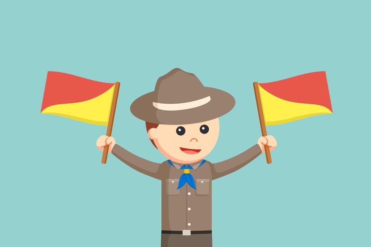 Ilustrasi bendera Semaphore 