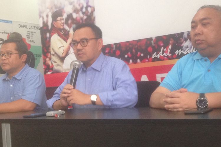 Direktur Materi Debat BPN Prabowo-Sandi, Sudirman Said, saat konferensi pers di Semarang, Kamis (14/3/2019).