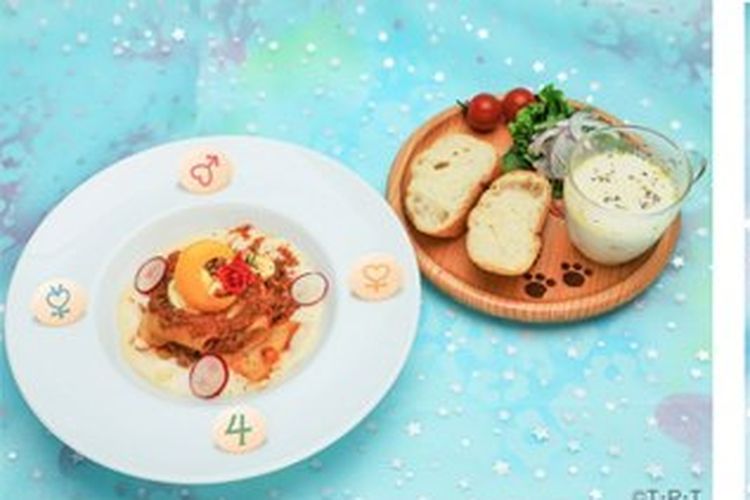 Sajian di Sailor Moon Cafe.