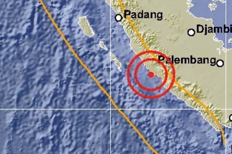 Gempa bermagnitudo 5,5 mengguncang Bengkulu dan sekitarnya sekitar pukul 05.29 WIB, Minggu (17/3/2019).