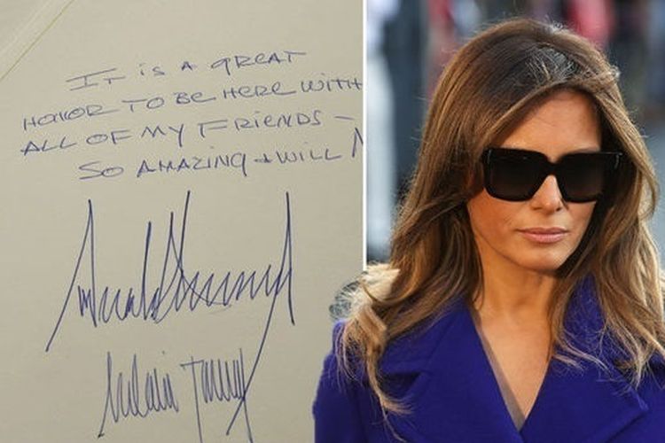 Melania Trump dan tulisan tangannya