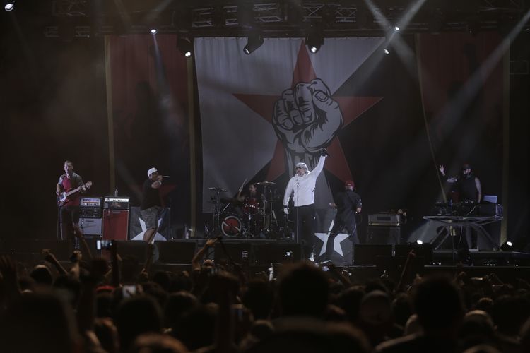 Prophets Of Rage saat tampil di panggung Hodgepodge Superfest 2019, di Allianz Ecopark, Ancol, Jakarta Utara, Minggu (1/9/2019).