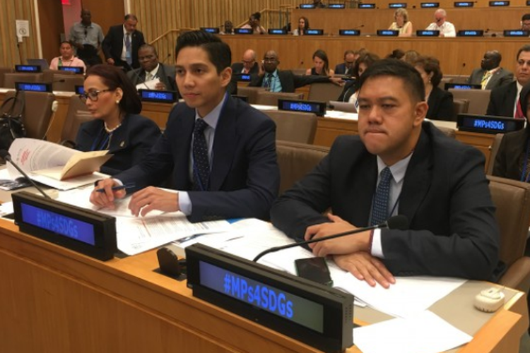 Delegasi DPR RI memaparkan Voluntary National Review (VNR) berisi keberhasilan pencapaian Tujuan Pembangunan Berkelanjutan (TPB) di Indonesia pada pertemuan High Level Political Forum (HLPF) on Sustainable Development di Markas Besar Perserikatan Bangsa-Bangsa (PBB) di New York, 15-16 Juli 2019 
