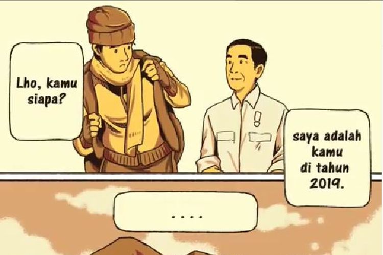 Cuplikan video percakapan Jokowi muda dan Jokowi.