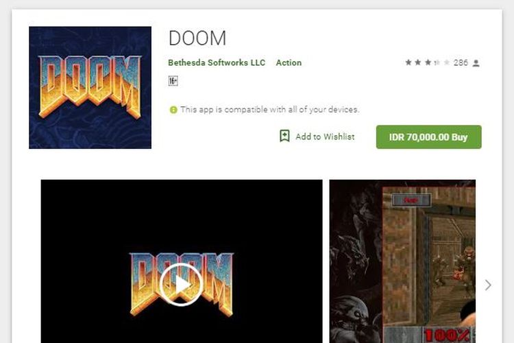 Ilustrasi game Doom di PlayStore