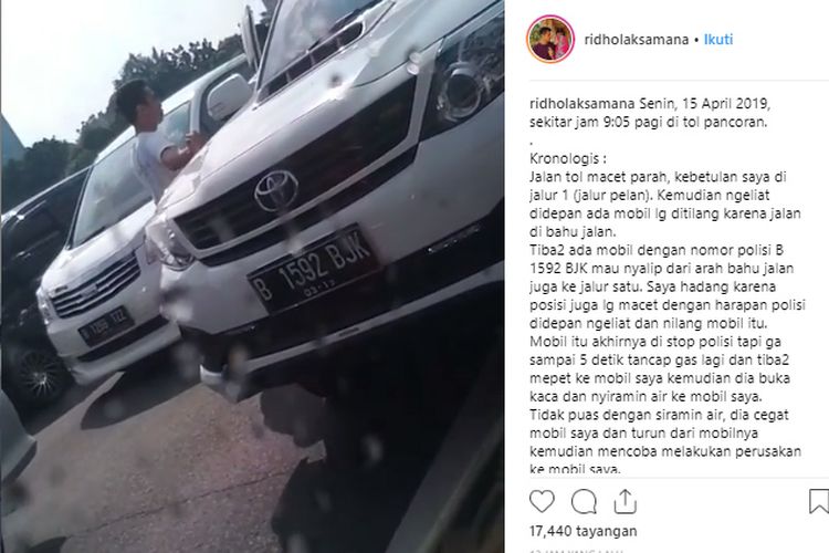 Aksi Arogan Pengendara Fortuner di Tol Pancoran