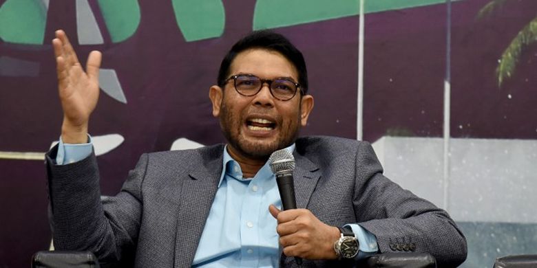 Anggota DPR RI Fraksi PKS Muhammad Nasir Djamil saat acara diskusi Dialektika Demokrasi bertema ?Periode Kedua Jokowi, Masihkah Larangan Aturan Rangkap Jabatan Diberlakukan?? di Media Center DPR RI, Komplek Parlemen, Senayan, Jakarta, Kamis (8/8/2019).