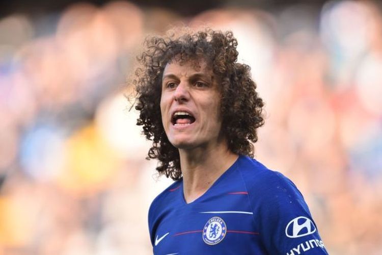Pemain belakang Chelsea, David Luiz, Jumat (3/5/2019)