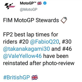 Catatan waktu Valentino Rossi di FP2 MotoGP Inggris nyaris dibatalkan
