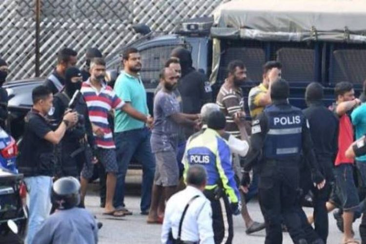 36 tersangka anggota Gang 04 dikumpulkan dari beberapa negara bagian dalam sebuah operasi polisi yang dimulai pada 27 Januari 2018. (Bernama via Channel News Asia)