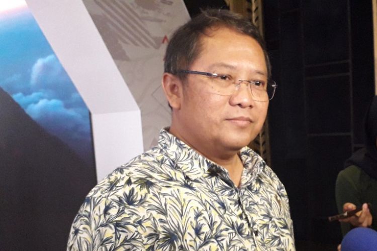 Menkominfo Rudiantara memberikan keterangan kepada wartawan di sela-sela Nexticorn International Convention, Kuta, Bali, Sabtu (13/10/2018).