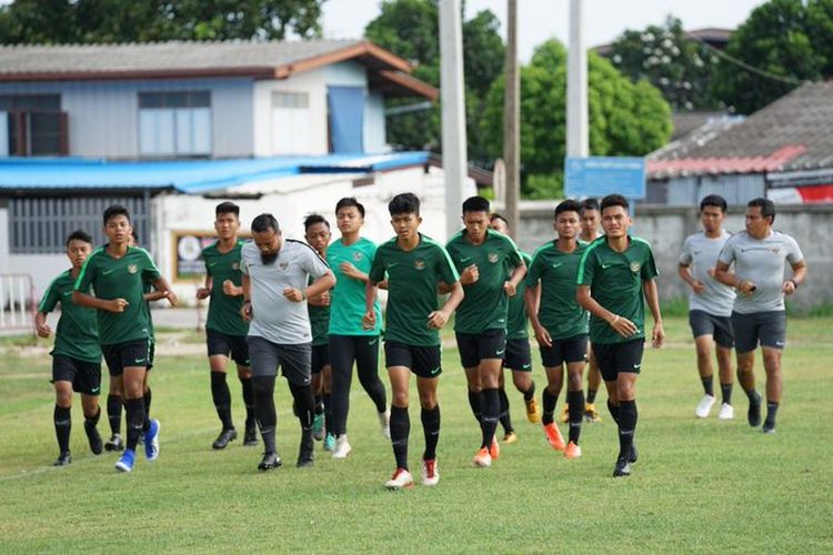 Timnas U-15 Indonesia latihan jelang pertandingan Piala AFF U-15 2019. 
