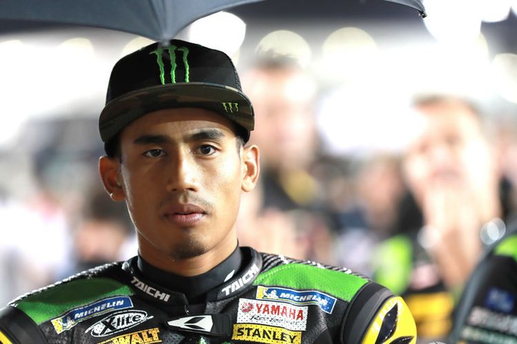 Pebalap Malaysia Hafizh Syahrin membalap untuk tim Yamaha Tech 3.