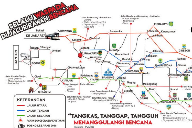 Jalur rawan longsor di Jawa Barat