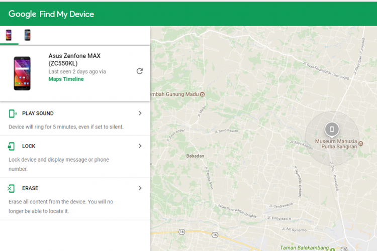 Google Find My Device dapat menampilkan informasi daya baterai