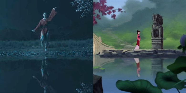 Komparasi Mulan versi live-action dengan Mulan versi animasi.