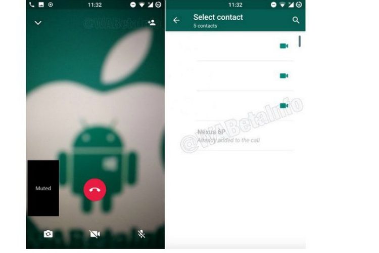 Tampilan fitur WhatsApp group voice call dan group video call di WhatsApp beta untuk Android