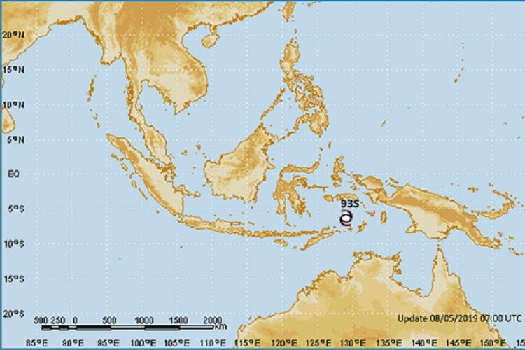Peta bibit siklon tropis 93S