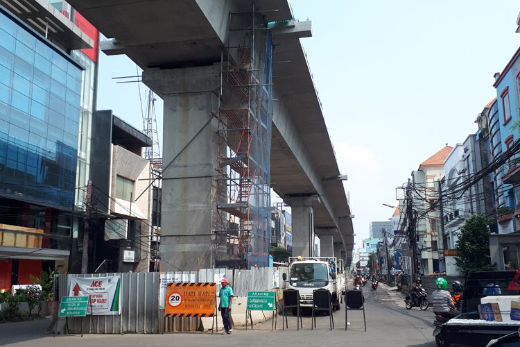 Kondisi pembangunan MRT di Panglima Polim, Jakarta Selatan