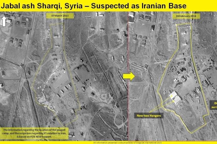 Foto satelit ini menampilkan sejumlah bangunan yang diduga kuat sebagai pangkalan militer baru Iran di Suriah. 