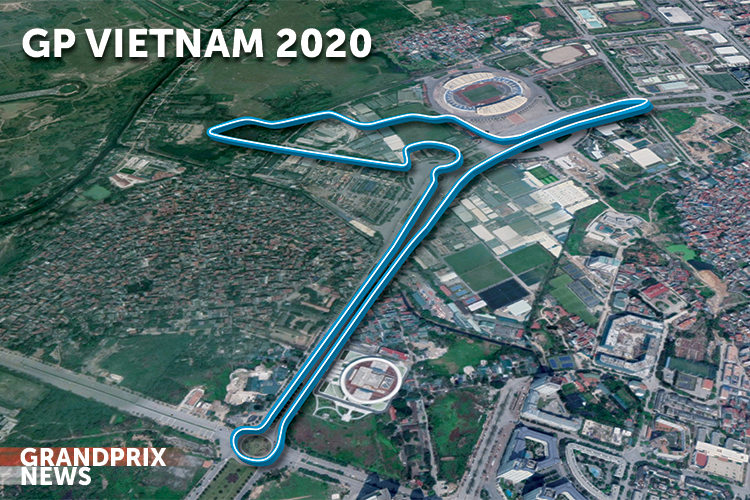 Gambar rancangan sirkuit jalanan di Hanoi, Vietnam yang akan mulai menjadi lokasi penyelenggaraan balap Formula 1 pada 2020 mendatang.