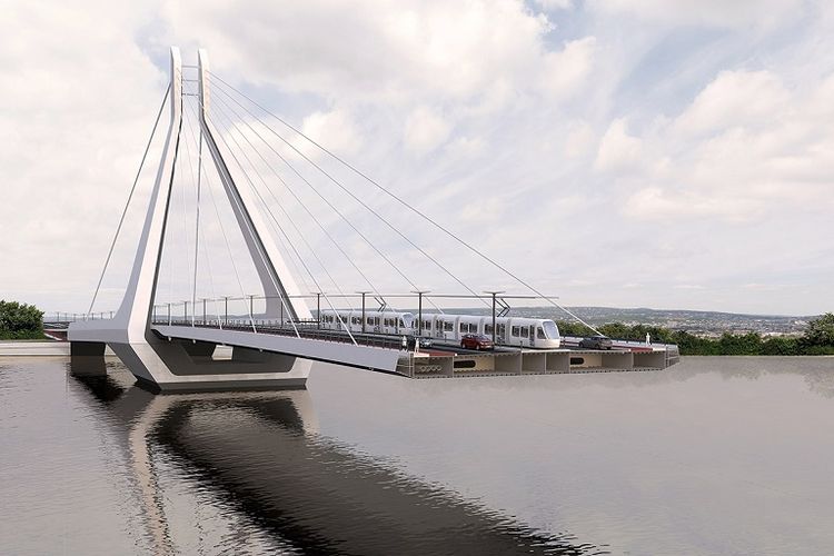 Rancangan jembatan di Budapest, Hongaria.