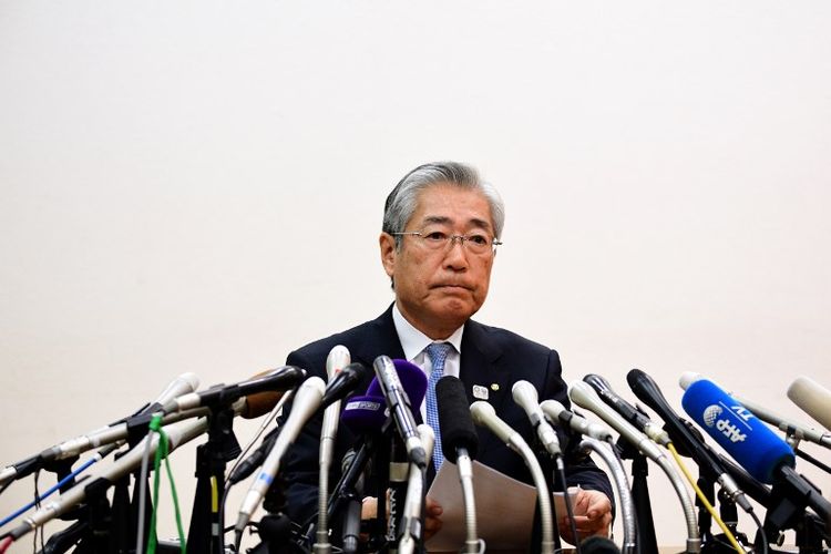 Presiden Komite Olimpiade Jepang, Tsunekazu Takeda, menghadiri konferensi pers di Tokyo, Jepang, pada 15 Januari 2019.