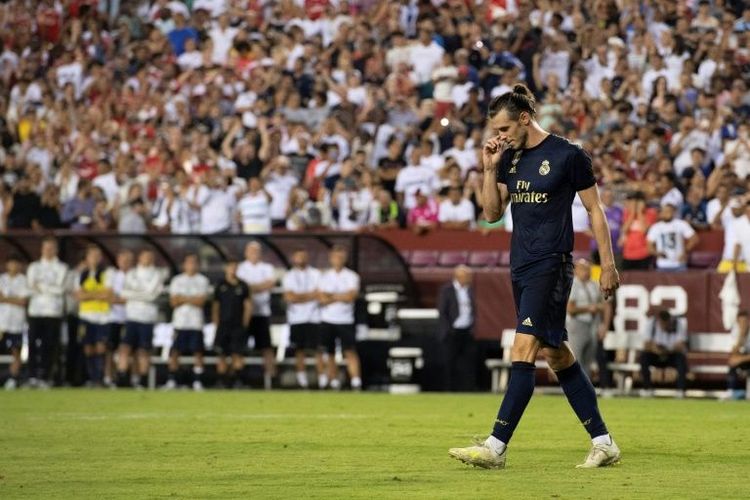 Gareth Bale saat turun di  laga International Champions Cup 2019 antara Real Madrid vs Arsenal, di FedEx Field, Maryland, Amerika Serikat, Selasa (23/7/2019) atau Rabu pagi WIB.