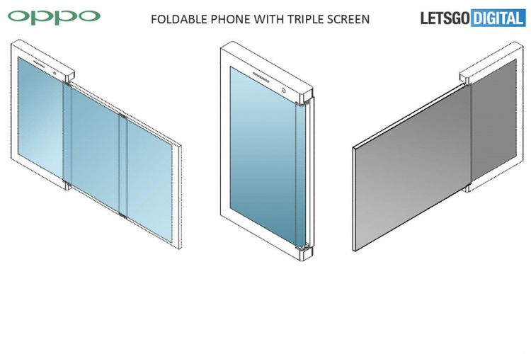 Skema smartphone layar lipat tiga display milik Oppo