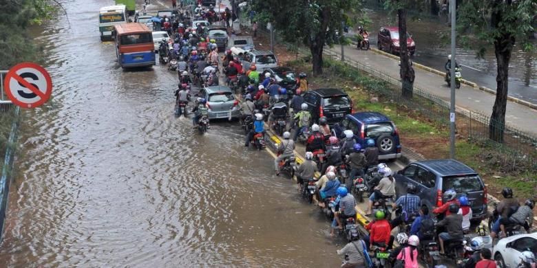 Ilustrasi banjir di Jakarta.