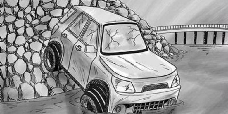 Ilustrasi Kecelakaan Mobil