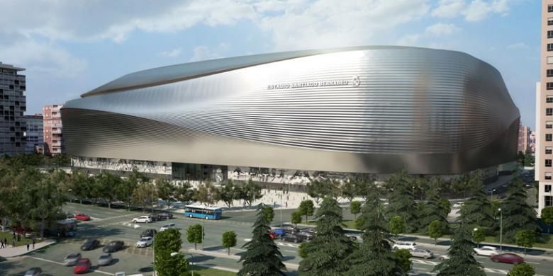 Desain fasad stadion ini memperlihatkan bentuk melengkung yang cantik lewat penggunaan baja asimetris. Cantik bukan saja bentuknya, namun juga lantaran memantulkan cahaya dengan pola-pola yang selalu berubah.