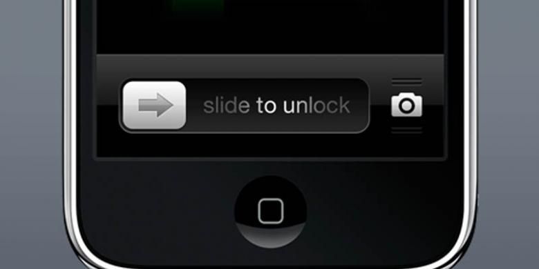 Fitur Slide to Unlock di iPhone.