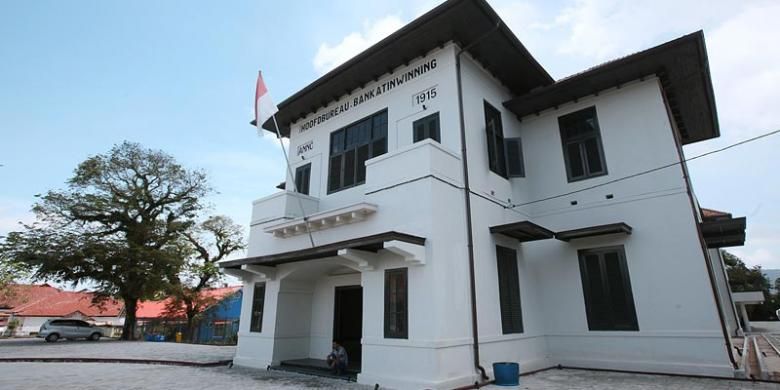 Gedung kantor pusat PT Timah di Muntok, Bangka Barat, Bangka Belitung, yang sekarang dijadikan Museum Timah. 