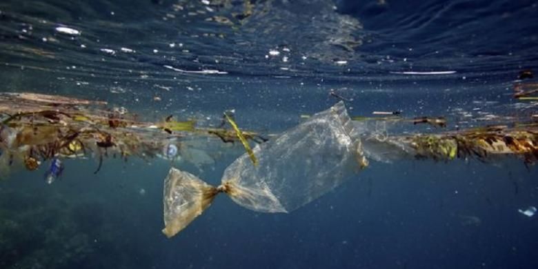 Sampah plastik di lautan. Ilmuwan menyatakan bahwa 99 persen plastik m ikroskopik di lautan hilang, kemungkinan dimakan hewan. 