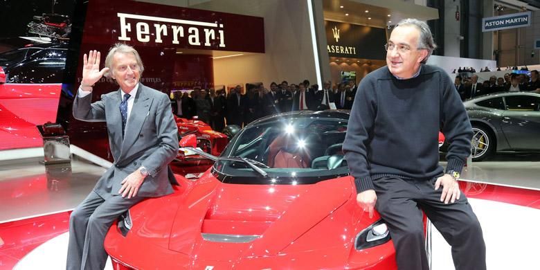 Sergio Marchionne (kanan) akan menggantikan Luca di Montezemolo (kiri) menjadi bos Ferrari.