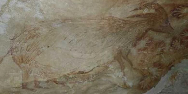 Lukisan tua di goa di Sulawesi menggambarkan wujud hewan yang kemungkinan hanya ada dan diburu di Sulawesi.