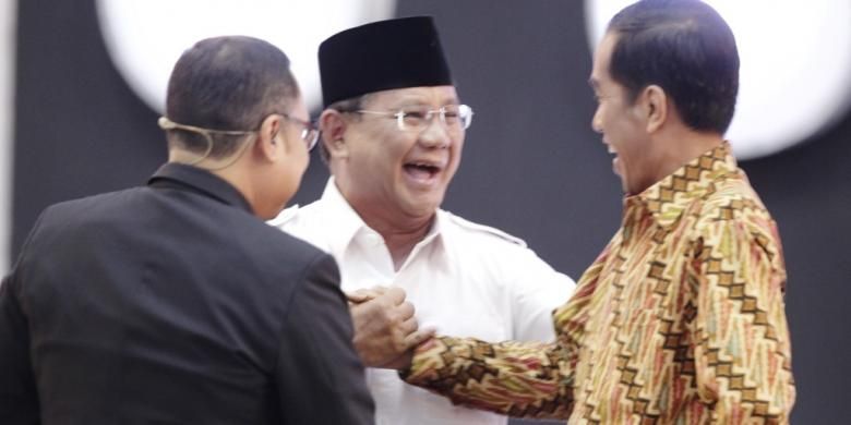 Jokowi dan Prabowo bertemu di Kertanegara 4, Jakarta, Jumat (17/10/2014).