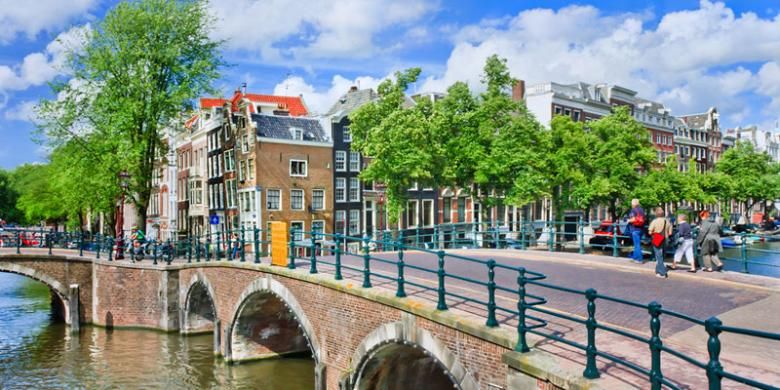Kanal di Kota Amsterdam, Belanda.