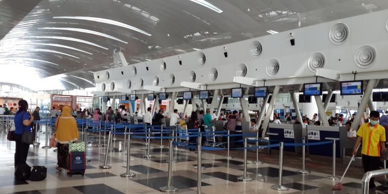 Check in counter, Bandar Udara International, Kuala Namu, Deli Serdang, Sumatera Utara.