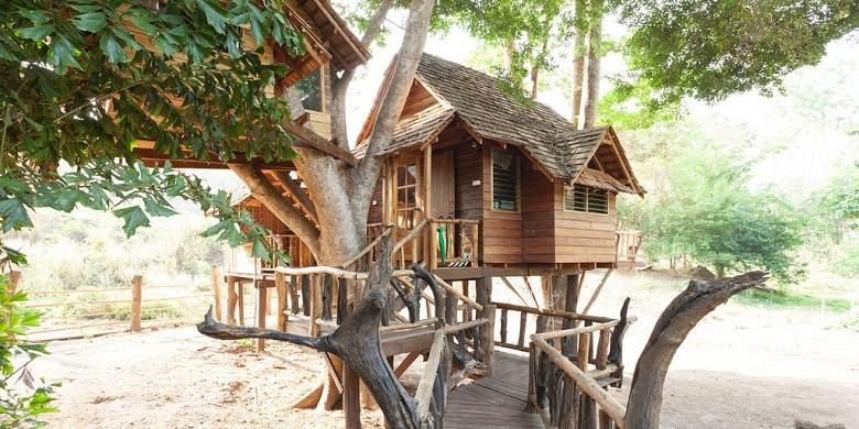 Rumah pohon bertajuk Star ini, berlokasi di Luang Nuea, Chiang Mai, Thailand, yang ditawarkan melalui situs Airbnb