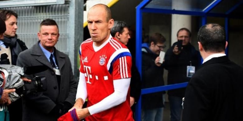 Gelandang Bayern Muenchen, Arjen Robben.