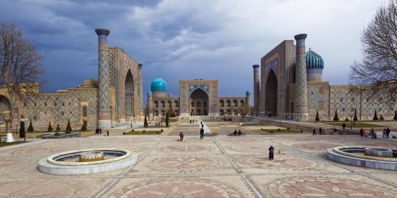 Area Registan di Samarkand, Uzbekistan