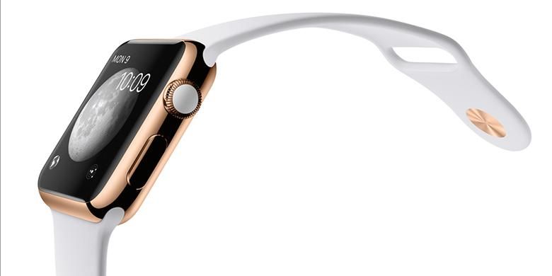Apple Watch Edition dengan sports band warna putih dijual 10.000 dollar AS