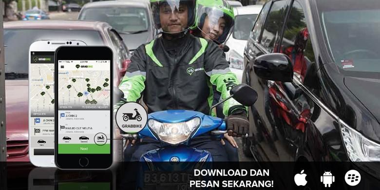 Layanan ojek GrabBike hadir di aplikasi GrabTaxi.