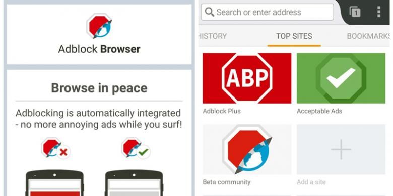 AdBlock Browser untuk Android.