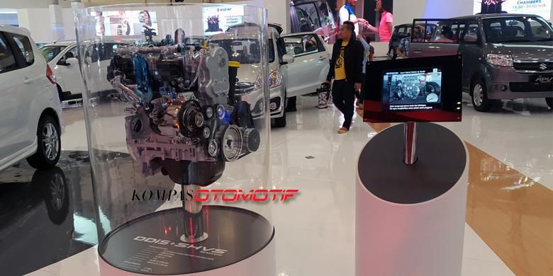 Mesin hibrida SHVS (Smart Hybrid Vehicle by Suzuki) diperkenalkan di Gaikindo Indonesia International Auto Show 2015.